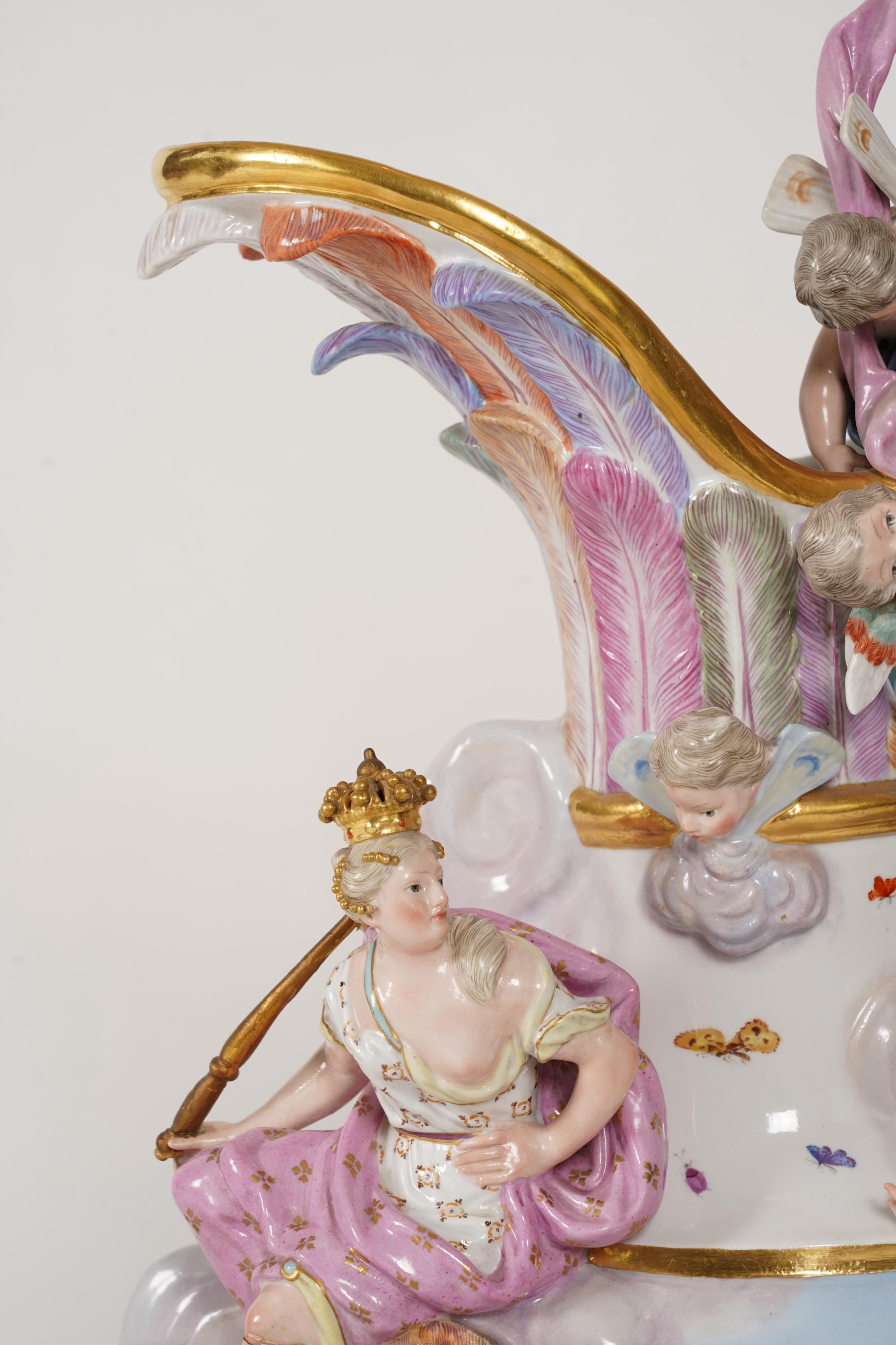 A large Meissen ‘Elements’ ewer, emblematic of air, late 19th century